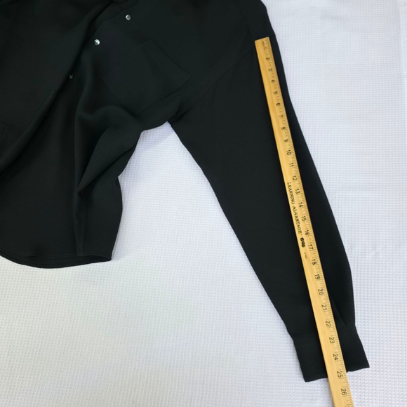 Yamato Japan Shirt Men M Black Textured Long Sleeve Minimalist Quiet Luxury - Picture 10 of 13